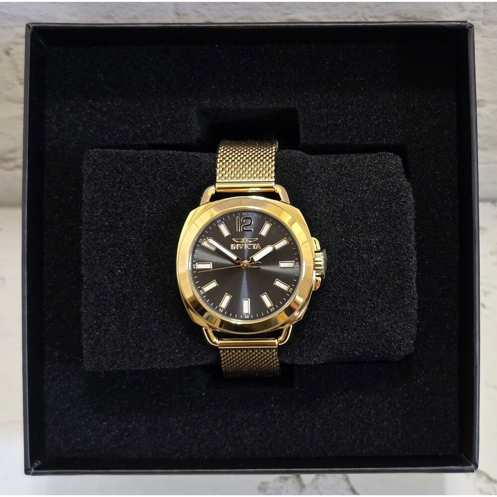 Invicta Wildflower Aria Women's Watch 32mm Black Dial Gold 48916 Brand New